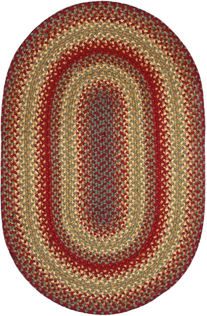 Cider Barn Cranberry Red Braided Oval Rug, 4x6' - Image 8