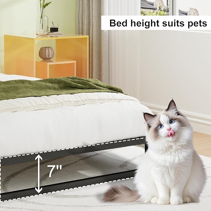EMODA 7 Inch Twin Bed Frames No Box Spring Needed, Heavy Duty Metal Twin - Image 5