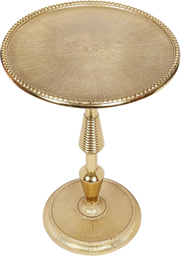 CLEENTABLE Gold Metal Pedestal Side Table - Image 8