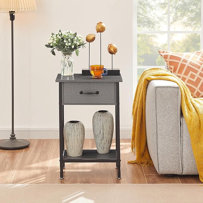 VECELO Nightstands Set of 2, Industrial Side Table/End Tables - Image 2