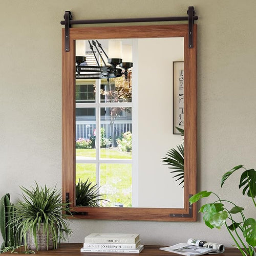 24x36 Inch Farmhouse Mirror for Bathroom, Rectangle Wall Decorative Mirrors for by Mestikits