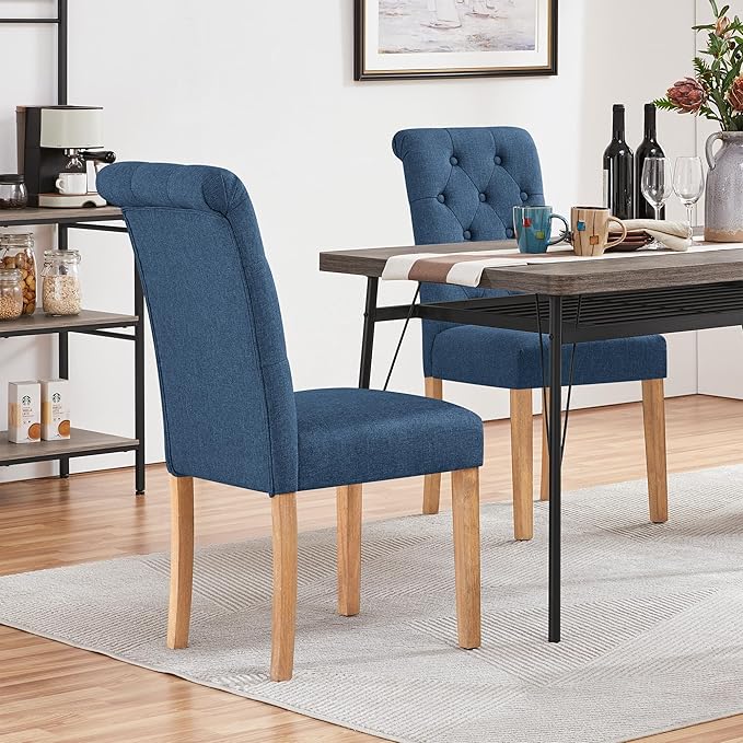 Yaheetech Dining Chairs Set of 2 Fabric Upholstered Dining Room Chairs - Image 7