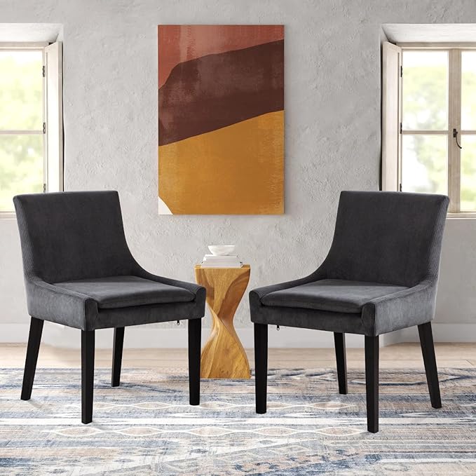 COLAMY Modern Dining Chairs Set of 2, Upholstered Corduroy Accent Side Leisure - Image 9