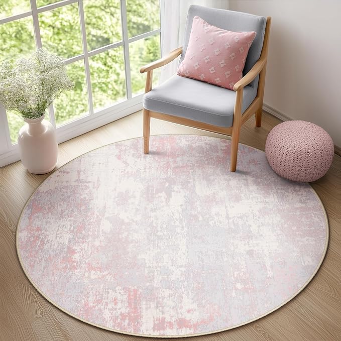 Washable Area Rugs 6ft Non-Slip Modern Abstract Soft - Image 4