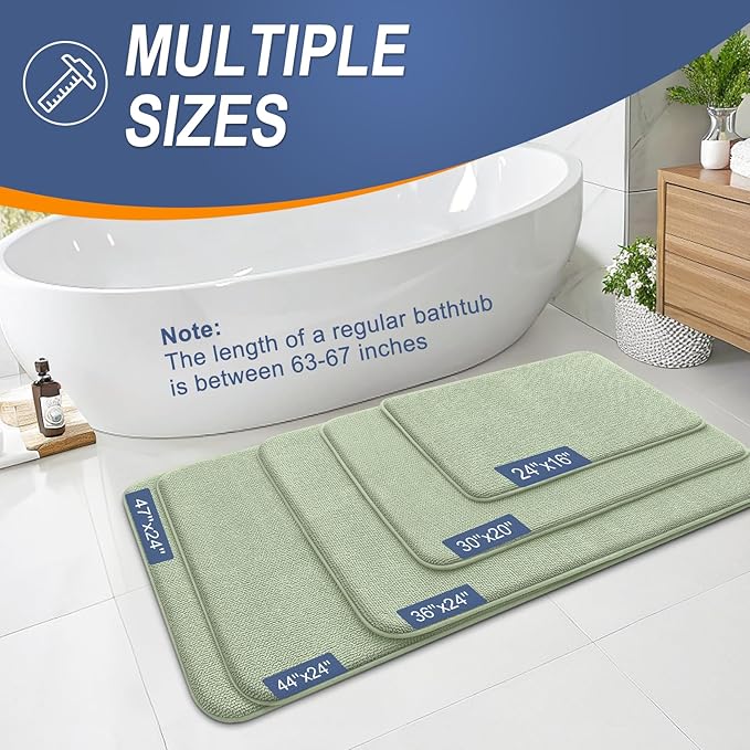 OLANLY Thick Memory Foam Bath Mat Rug 59x20, Extra Soft Absorbent Bathroom Rug - Image 5