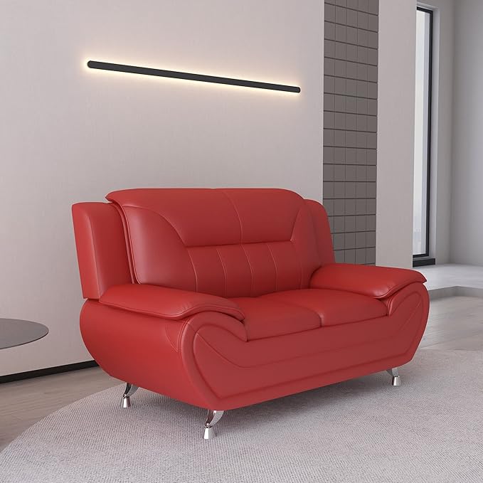Container Furniture Direct Michael Modern Faux Leather Upholstered Stainless - Image 6