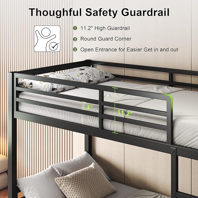 Feonase Metal Twin Over Twin Bunk Bed - Image 4