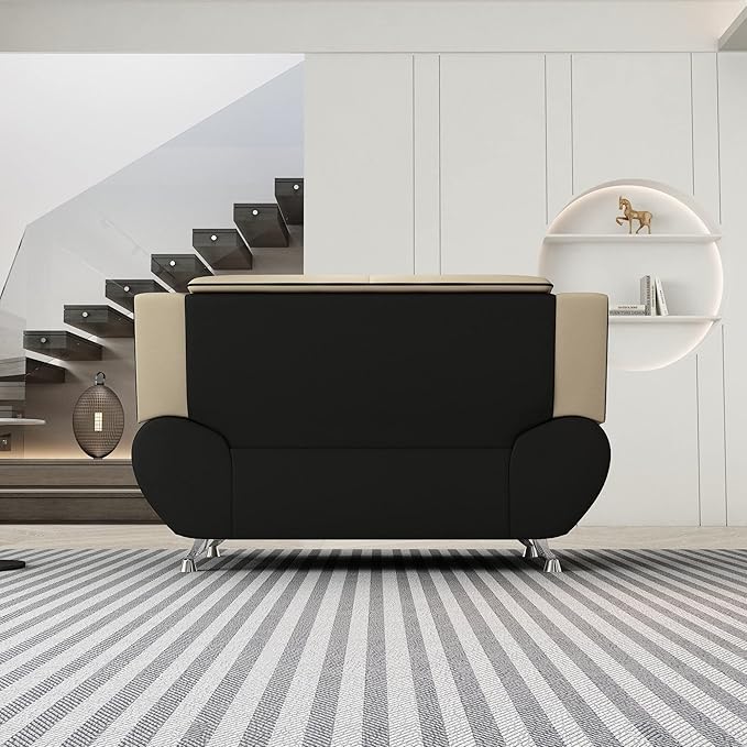 Container Furniture Direct Michael Modern Faux Leather Upholstered Stainless - Image 5