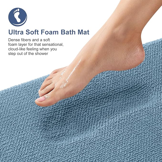 OLANLY Thick Memory Foam Bath Mat Rug 47x20, Extra Soft Absorbent Bathroom Rug - Image 2