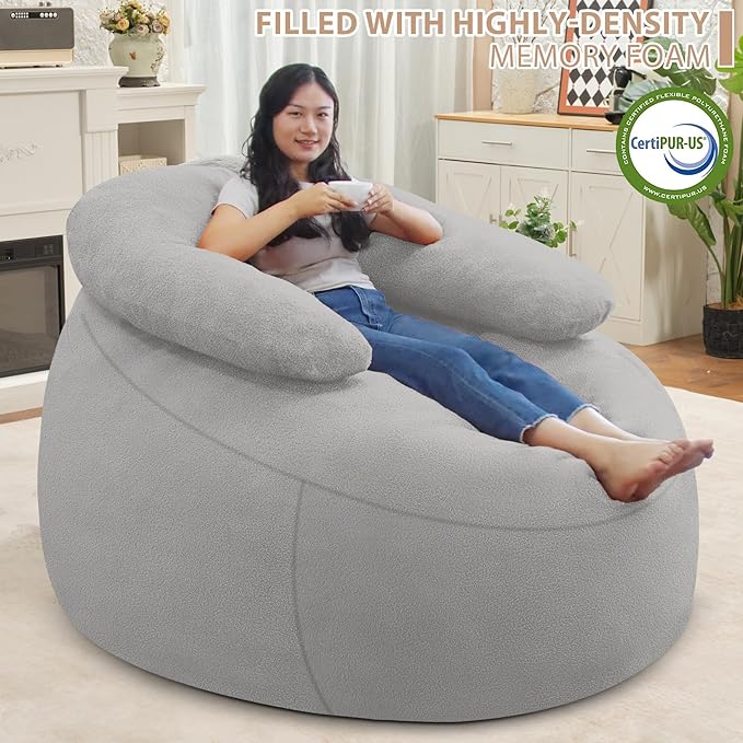 HABUTWAY Bean Bag Chair with U-Shaped Pillow - Image 4