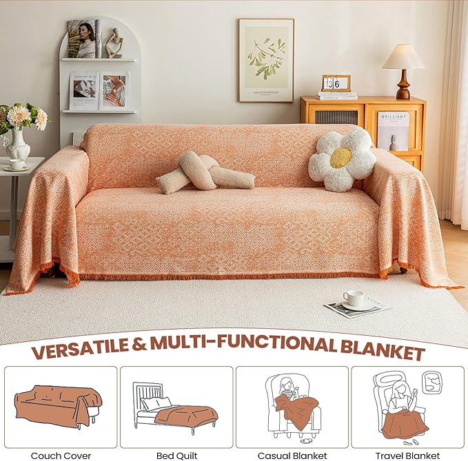 STACYPIK Boho Large Sofa Cover for Pets, Washable Dogs Protector for Living - Image 7