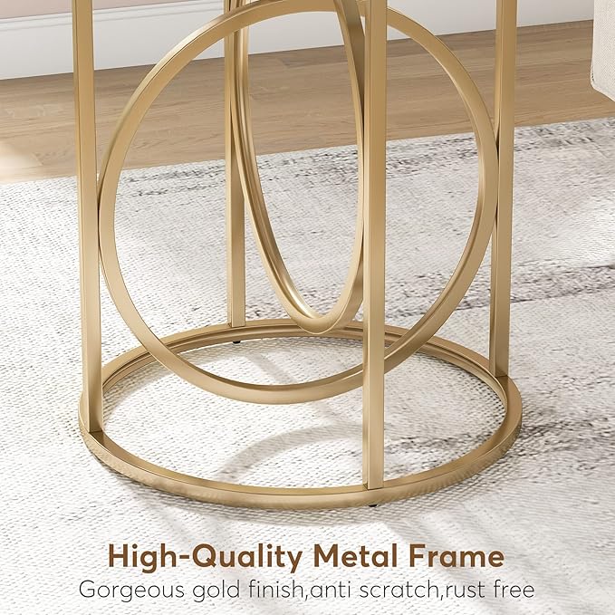 Tribesigns Round End Table for Living Room Set of 2, Modern Marble Side Table - Image 5