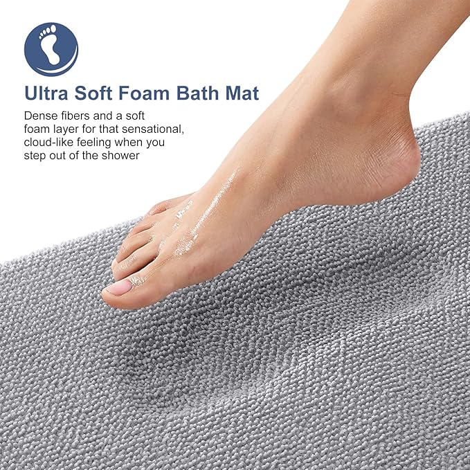 OLANLY Thick Memory Foam Bath Mat Rug 30x20, Extra Soft Absorbent Bathroom Rugs - Image 2