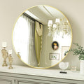 Round Mirror 29.6" Black Wall Mounted Circle Mirrors Vanity Mirror by VooBang