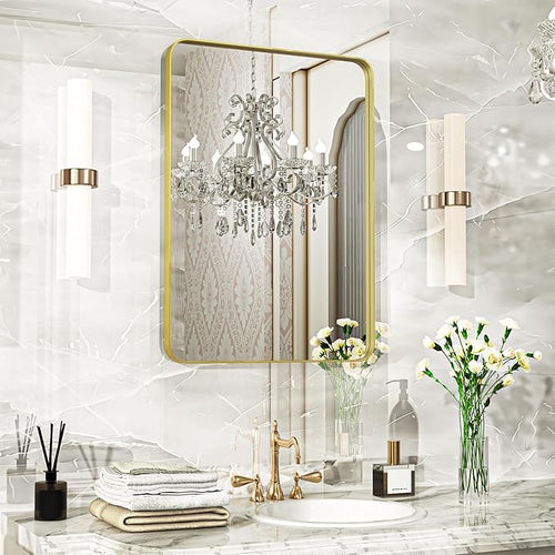 20×28 Glod Bathroom Mirror, Rectangular Bathroom Vanity Mirror by FunMemories