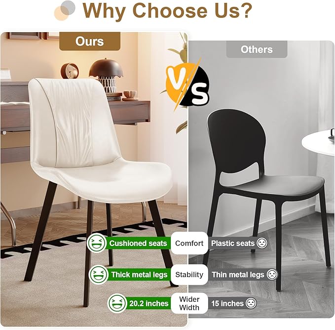 Upholstered Dining Chairs Set of 4, Modern Kitchen & Dining Room Chairs - Image 5