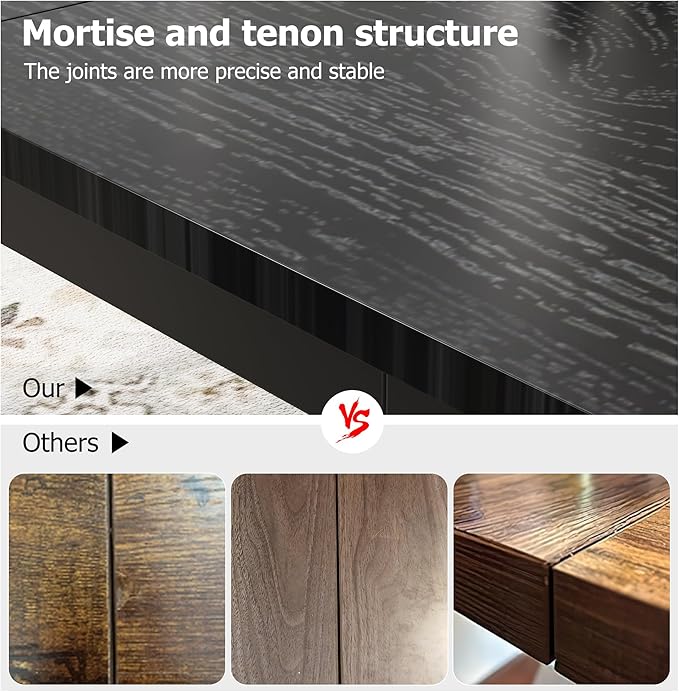 GarveeHome 70.8in Industrial Dining Table - Image 5