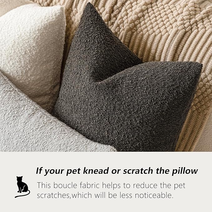 Foindtower Pack of 2, Decorative Textured Boucle Throw Pillow Covers Accent - Image 4