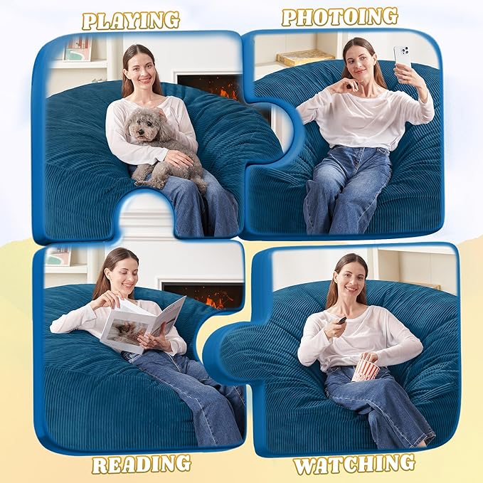 HABUTWAY 5FT Bean Bag Chair, Giant Bean Bag Chairs - Image 4