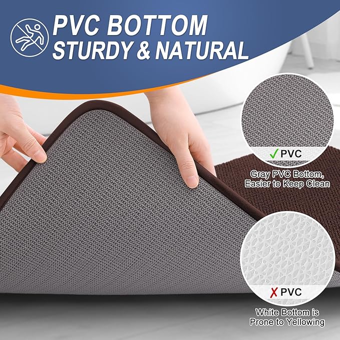 OLANLY Thick Memory Foam Bath Mat Rug 47x17, Extra Soft Absorbent Bathroom Rug - Image 4