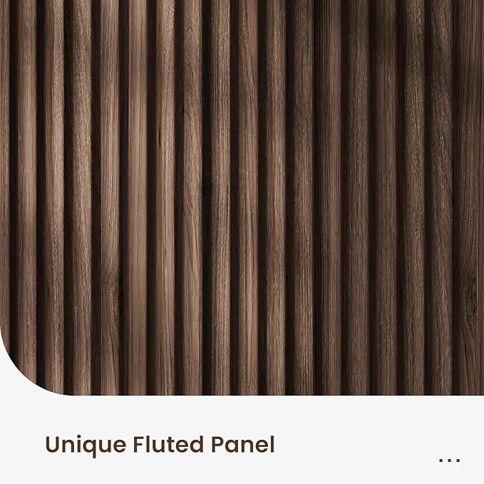 Buffet Cabinet with Storage, Fluted Multifunctional Storage Cabinet with 4 Doors - Image 4