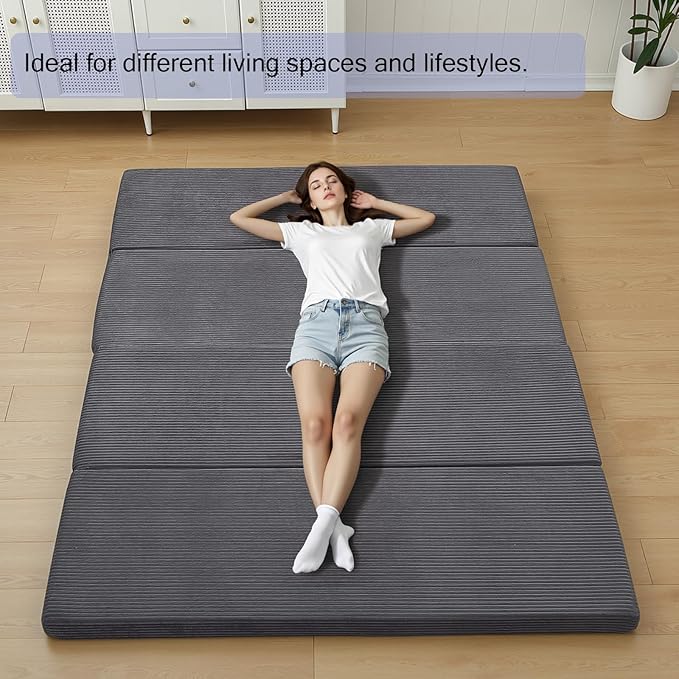 MeMoreCool Folding Foam Futon Mattress Full, Foldable Japanese Floor Mattress - Image 7
