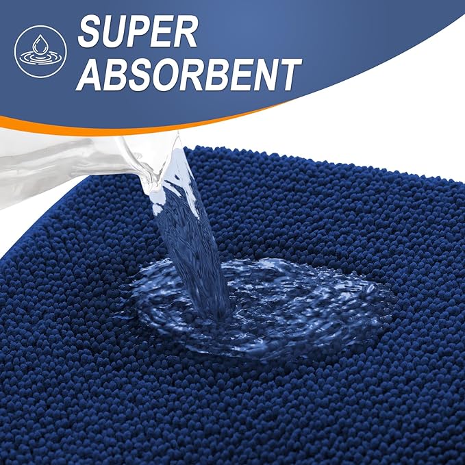 OLANLY Thick Memory Foam Bath Mat Rug 47x20, Extra Soft Absorbent Bathroom Rug - Image 3