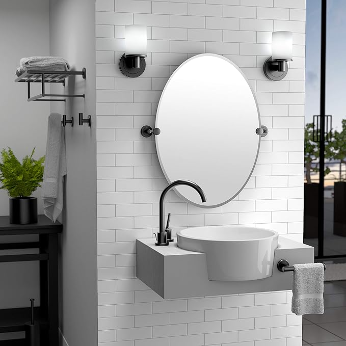 Gatco 4249MXLG Latitude II Large Oval Mirror Matte Black, 32 H x 28.5 W - Image 4