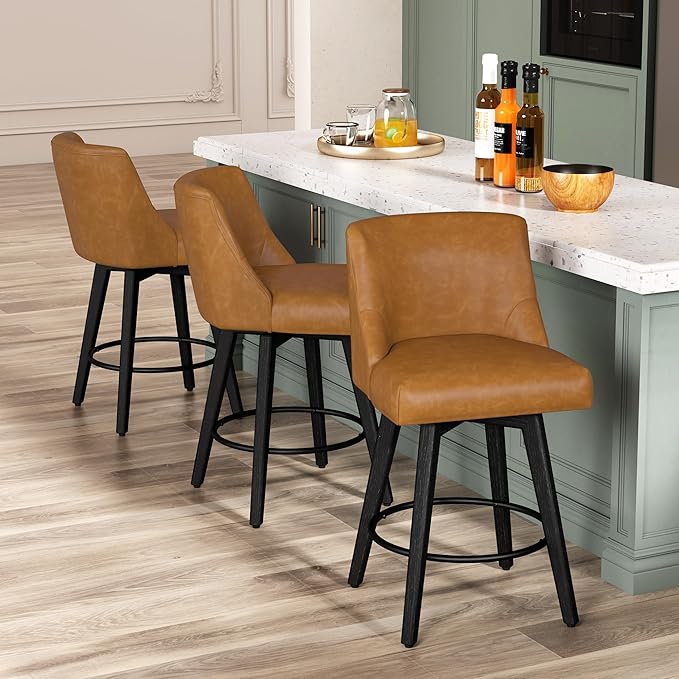 Counter Height Bar Stools Set of 8, Modern Swivel Barstools - Image 9