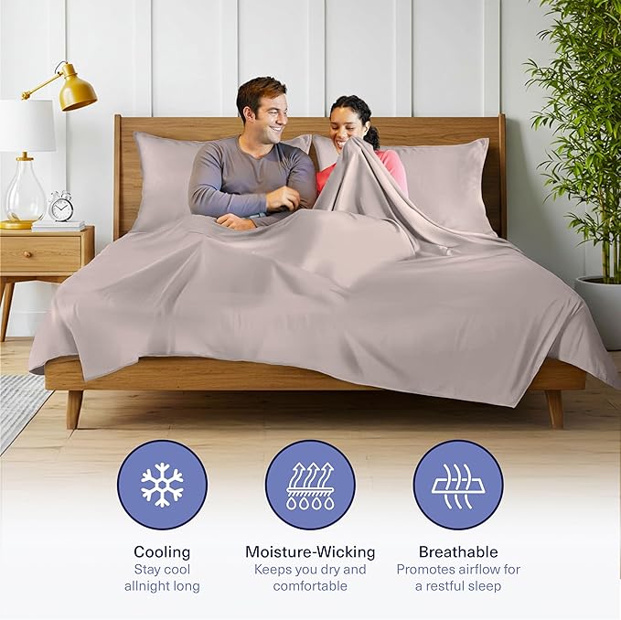 Kickoff Viscose Bamboo Sheets Twin XL Size 3-pc 100% Organic Bamboo Viscose Bed - Image 3