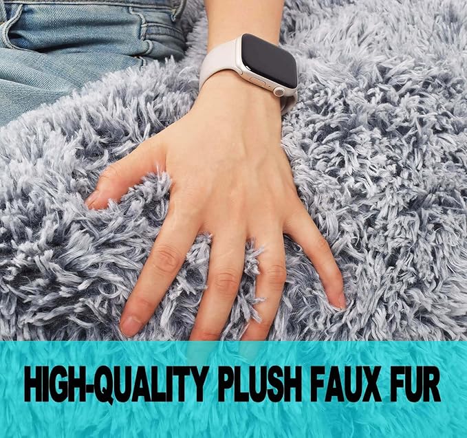 Fluffy Bean Bag Chair for Kids, 2.5FT Round Memory Foam Filled Bean Bag for - Image 6