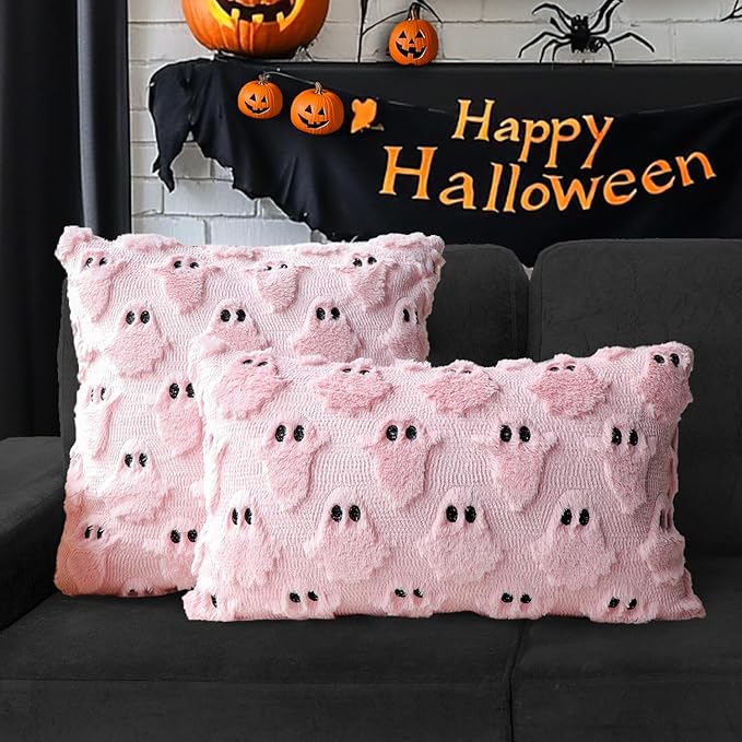 4TH Emotion Halloween Ghost Decorative Pillow Covers 20x20 Set of 2 - Image 4