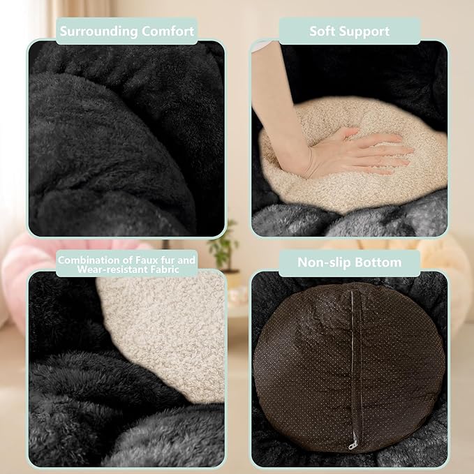 Pumpkin Bean Bag Sofa Chair for Adult, Beanbag Couch - Image 4