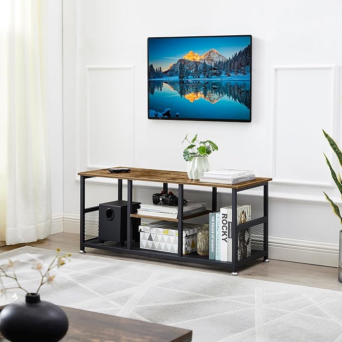VECELO TV Stand Up to 50 Inches, 39 Inch Industrial Entertainment Center Media - Image 4