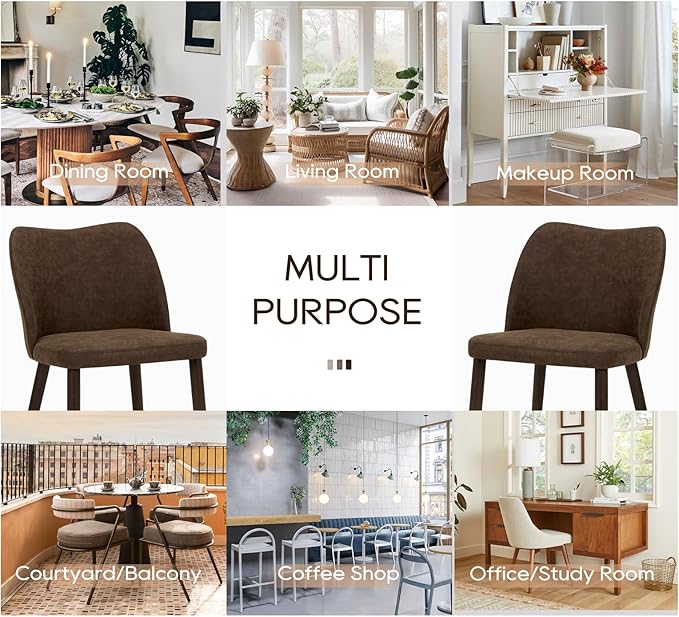 COLAMY Upholstered Dining Chairs Set of 2, Modern PU Leather Dining Room - Image 7