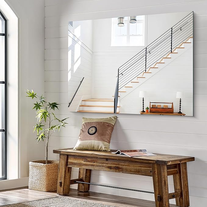 KOCUUY Frameless Mirror, Unframed Vanity Mirror, Large Rectangle Mirror - Image 5