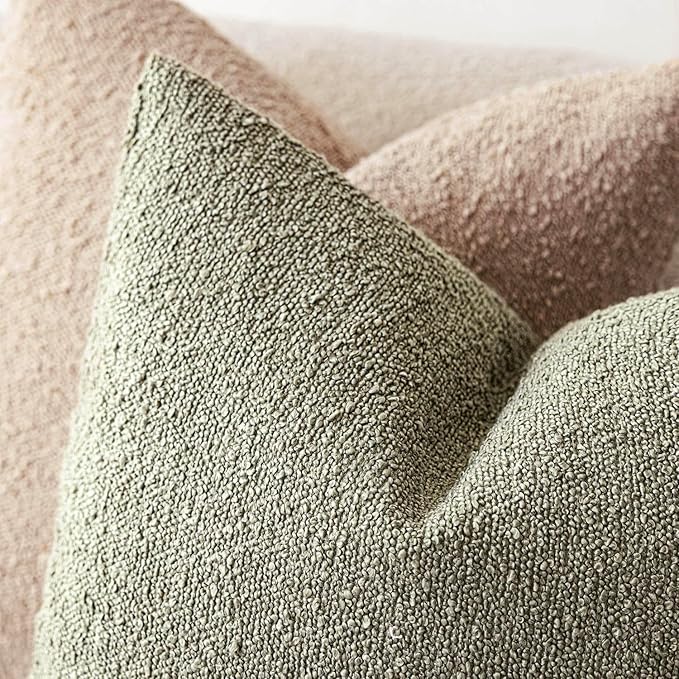 Foindtower Pack of 2 Textured Boucle Throw Pillow Covers Accent Solid - Image 4