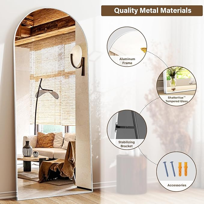 24x68 Arched Full Length Mirror Floor Mirrors - Image 6