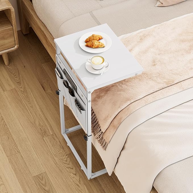 Vagusicc C Shaped End Table, Adjustable Height Small Couch Side Table - Image 2