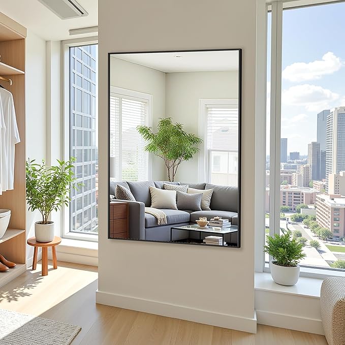 Bathroom Mirror 48" x 36", Large Rectangle Wall Mirror, Entryway Decor - Image 3
