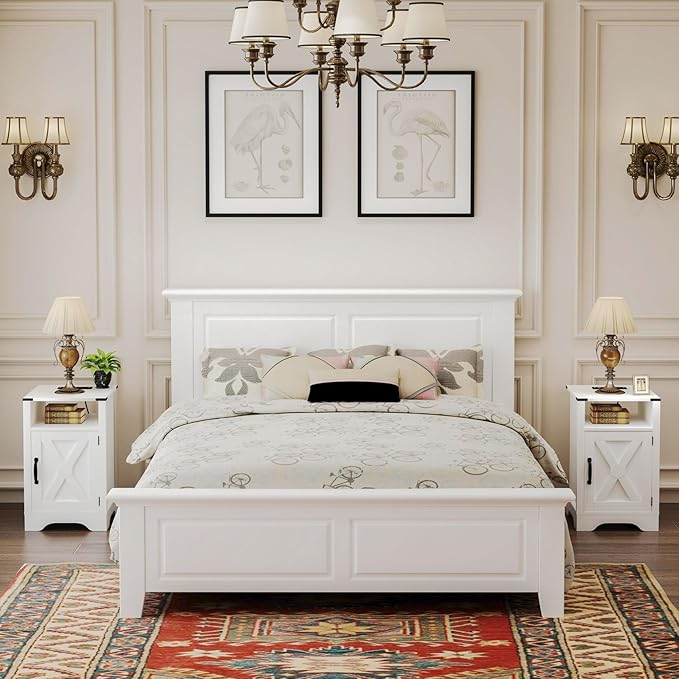 RoyalCraft Farmhouse Nightstand, Tall Bedside Table - Image 8