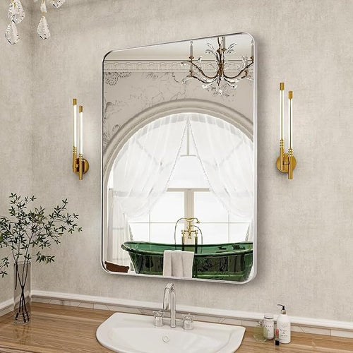 24x36 Inch Silver Bathroom Mirror by Mirrorartmirror
