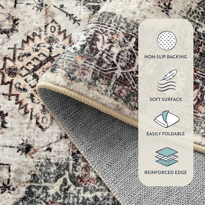 Lahome Oriental Small Rugs for Entryway, 2x3 Rug Non Slip Washable Door Mat - Image 6