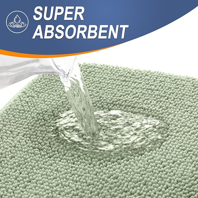 OLANLY Thick Memory Foam Bath Mat Rug 47x17, Extra Soft Absorbent Bathroom Rug - Image 3
