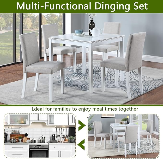 Ball & Cast 5 Piece Dining Table Set, Kitchen Table Set - Image 5