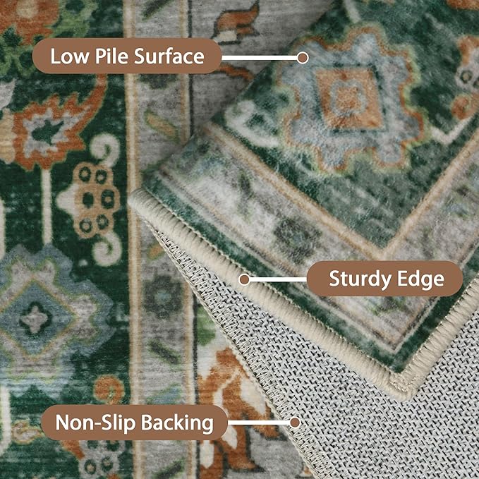 GENIMO 2x5 Runner Rugs for Hallway, Machine Washable Non Slip Vintage Rugs - Image 4