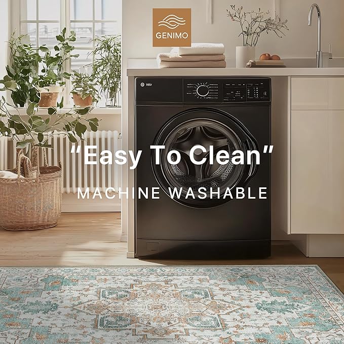 GENIMO 8x10 Area Rugs for Living Room, Machine Washable Non Slip Vintage Rugs - Image 5
