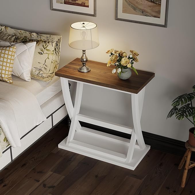 ChooChoo Farmhouse End Tables Living Room Set of 2, Narrow Side Table - Image 6