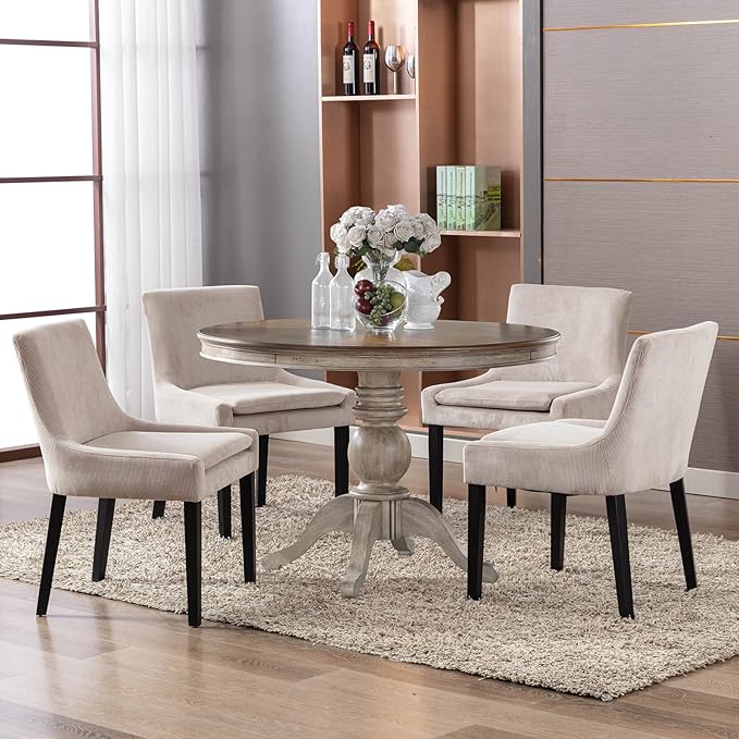 COLAMY Modern Dining Chairs Set of 4, Upholstered Corduroy Accent Side Leisure - Image 8