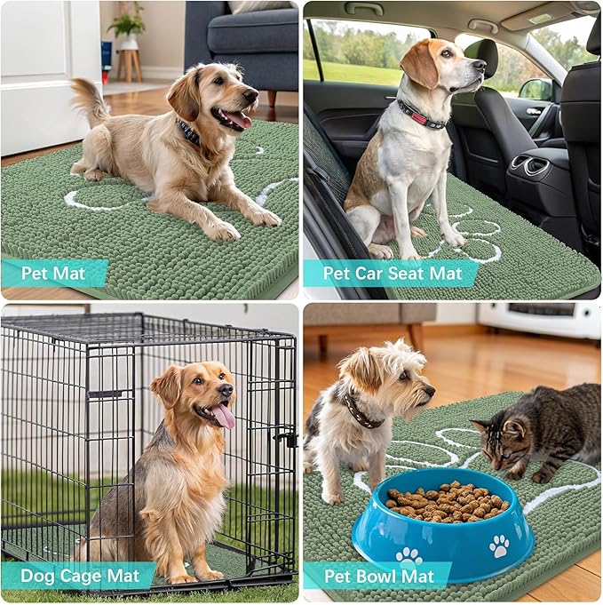 OLANLY Door Mat for Muddy Dog Paws 36x24, Absorbent Chenille Doormat - Image 7